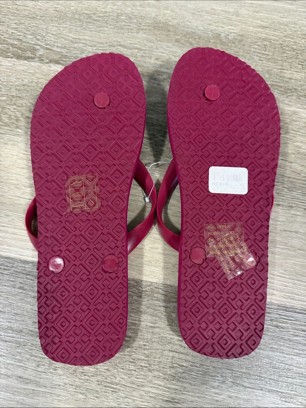 🆕 Tory Burch Red/Pink Logo Slice Pattern Flip Flop Sandals